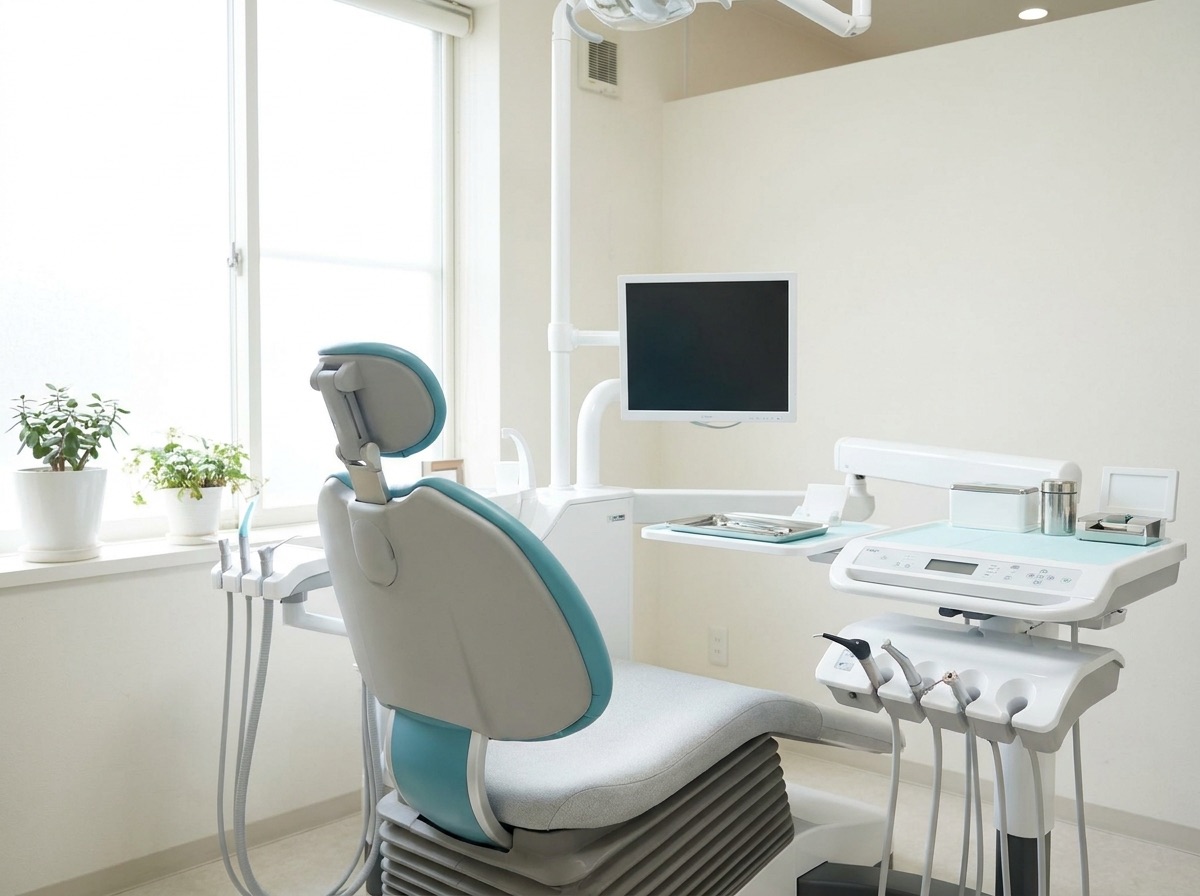 Modern dental treatment room with soft daylight