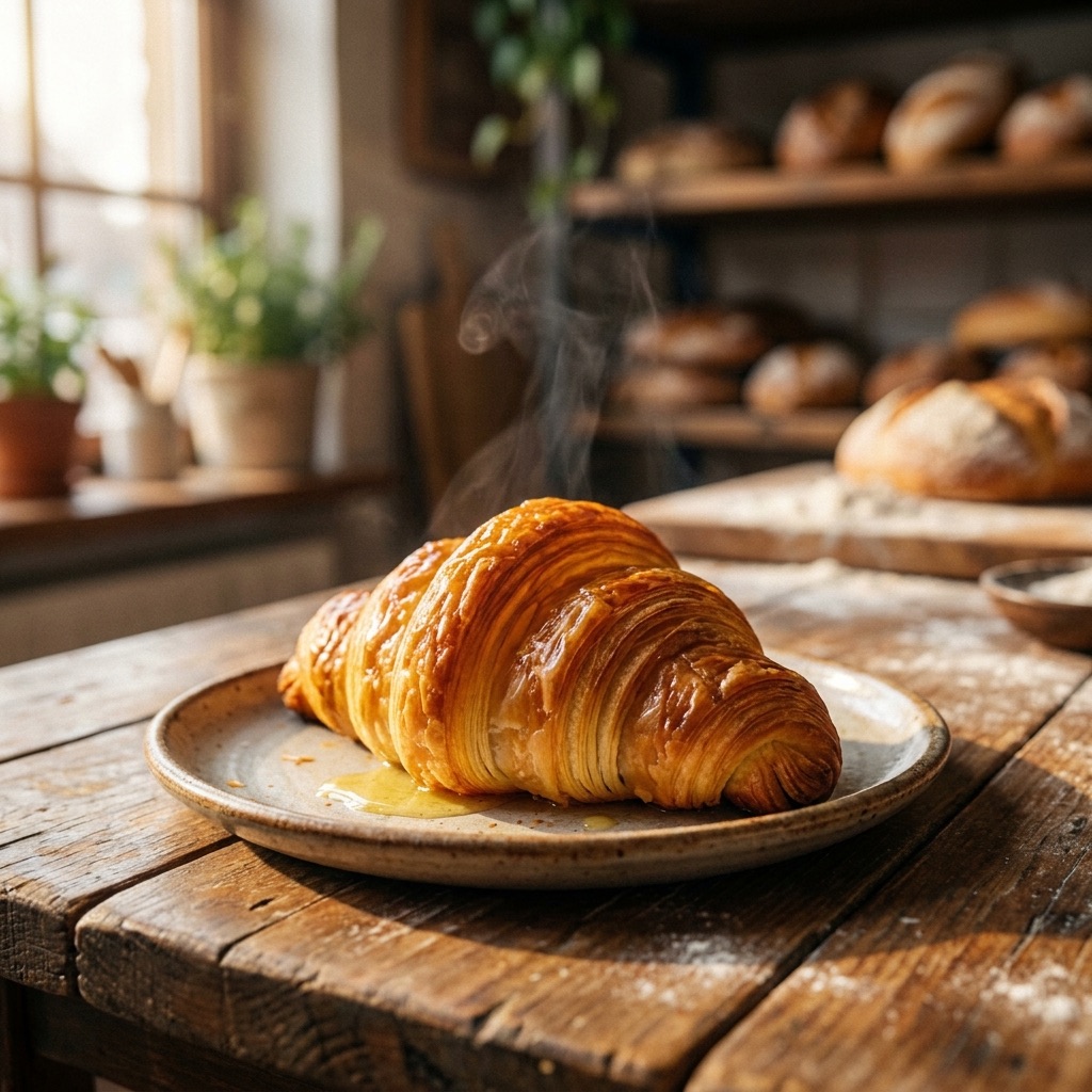 Golden butter croissant